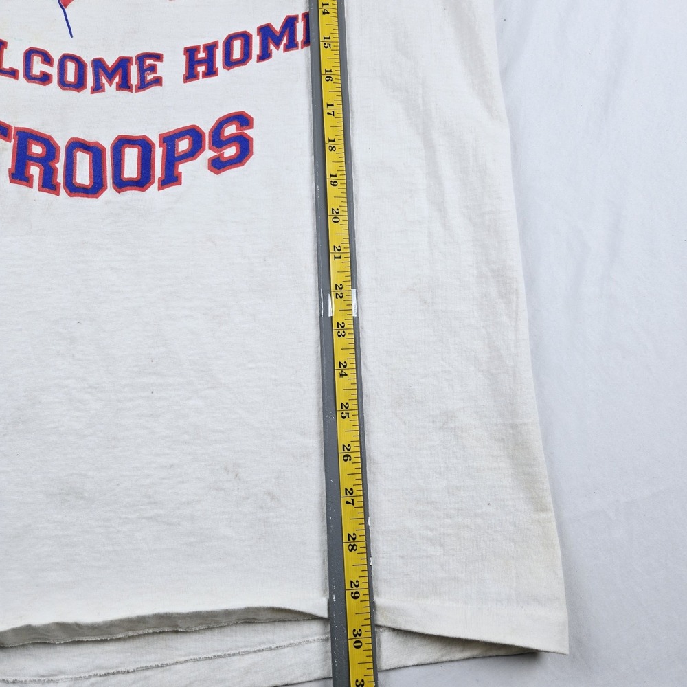 Single Stitch USA America T-Shirt Welcome Home Troops Flag Grunge Patriotic XL - Picture 5 of 8